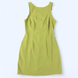Abercrombie Green Mini Dress Small Retro Boho Sleeveless Open Back Fitted